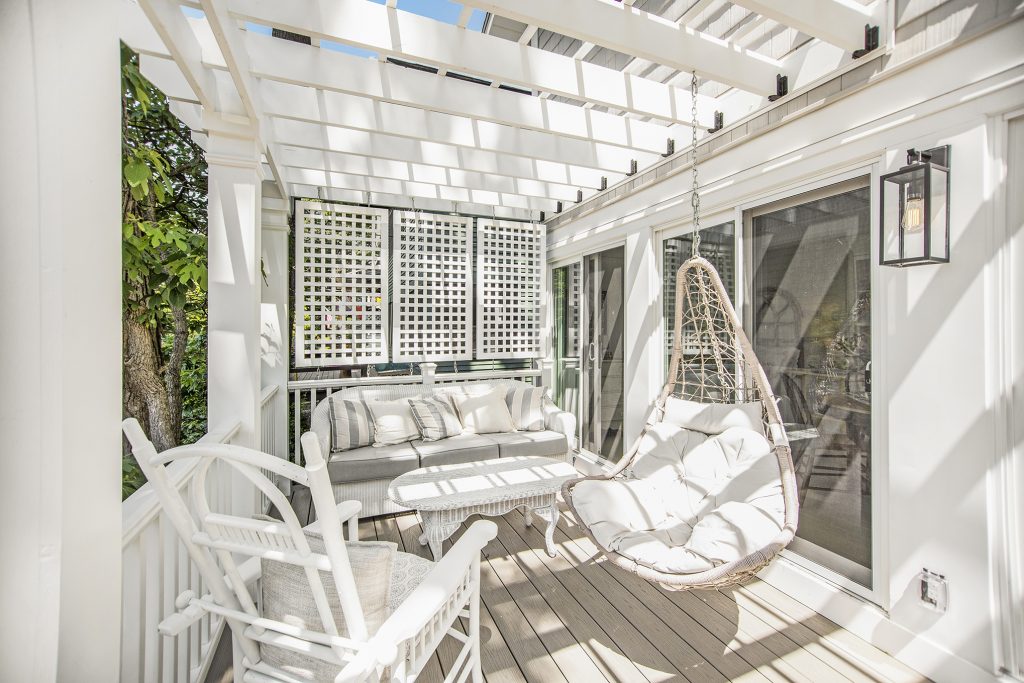 Pergola with privacy screens deck renovation